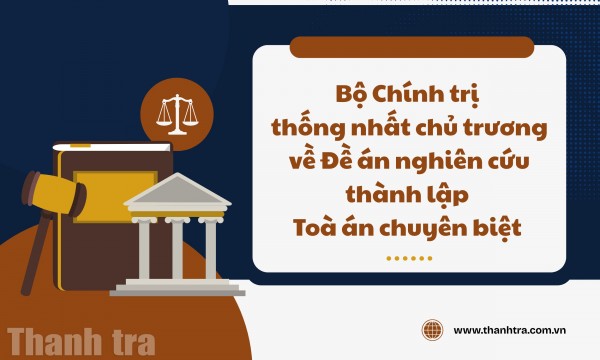 Bộ Chính trị thống nhất chủ trương về Đề án nghiên cứu thành lập Toà án chuyên biệt